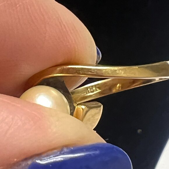 Pearl Ring 18 K Gold - Picture 3 of 7